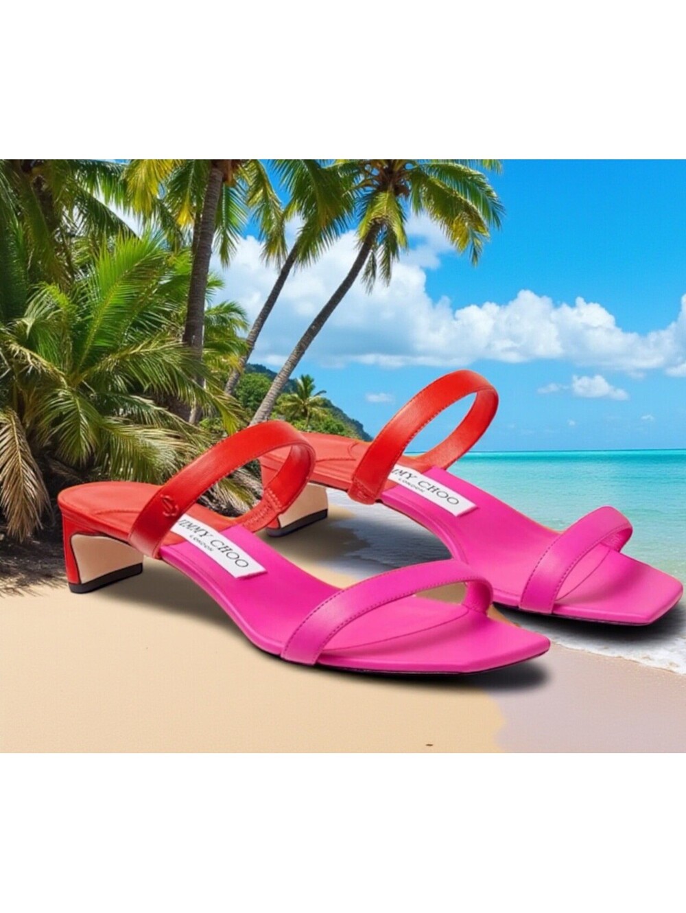 $725 Jimmy Choo Womens Kyda 35 Pink Strappy Leather Heels Size 40 /US 10
